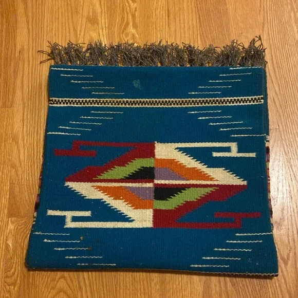 Otegas weaving shop runner Vintage blue purple orange red green white black (1)